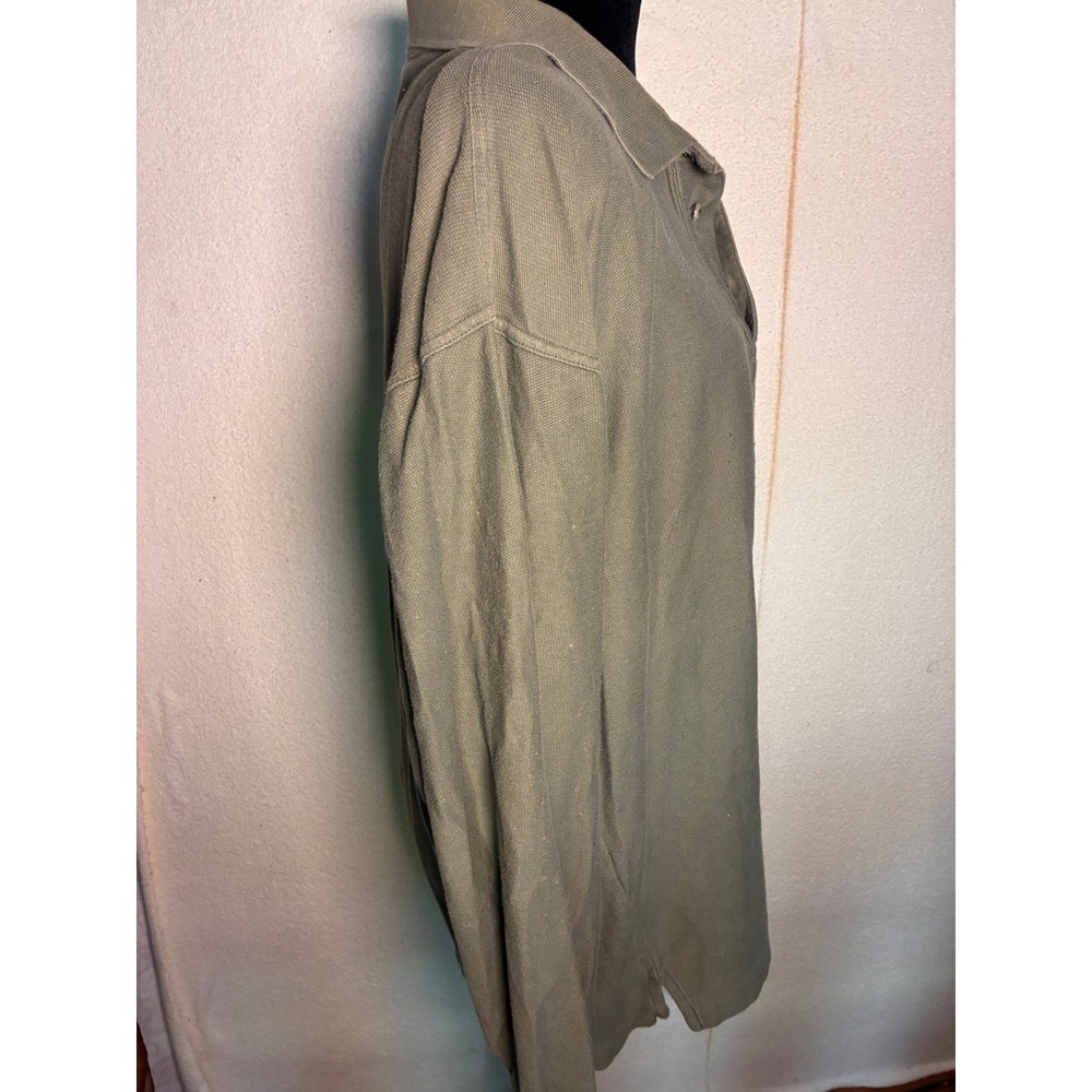 Wrangler Rugged Wear Polo Mens L Green Excellent Long Sleeve Cotton RPLO6MS - Picture 2 of 6